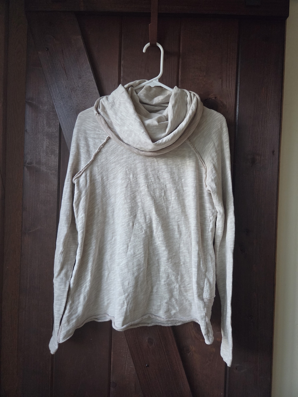 Free People Beach Cozy Cowl Neck Top in Light Beige